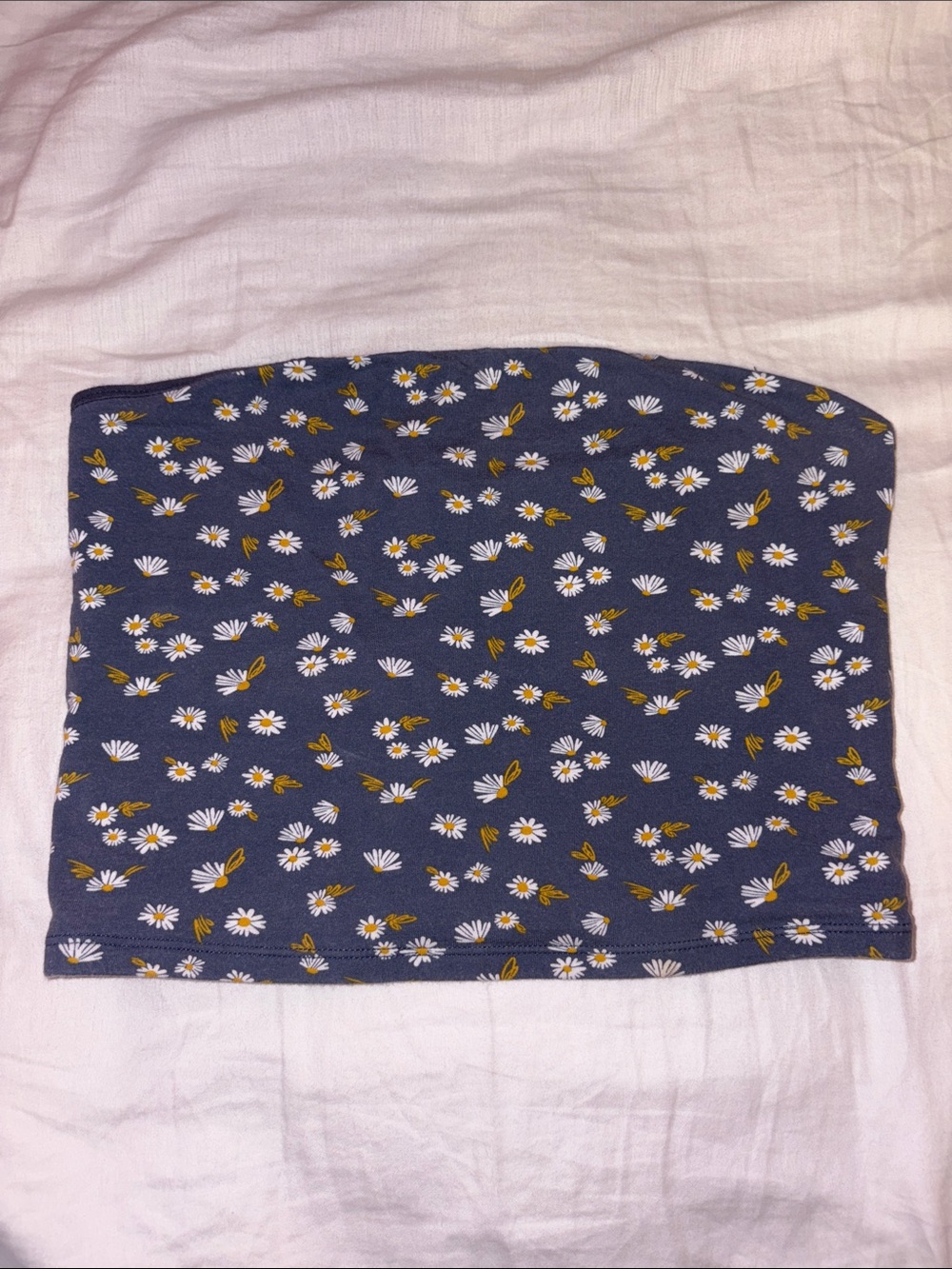 Girls Navy Floral Tube Top - Daisy Print
